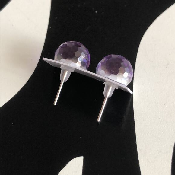 4 for $20 Round Purple Stud Earrings - Picture 3 of 3